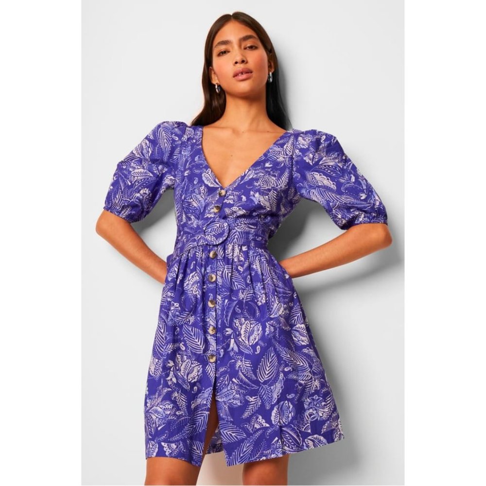 French Connection Besima Print Shirt Dress | Size 12